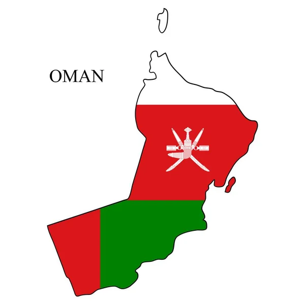 Oman Karta Vektor Illustration Den Globala Ekonomin Berömt Land Mellanöstern — Stock vektor