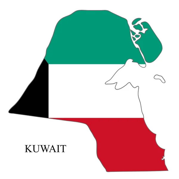 クウェート地図ベクトルイラスト 世界経済 有名な国 中東だ 西アジア — ストックベクタ