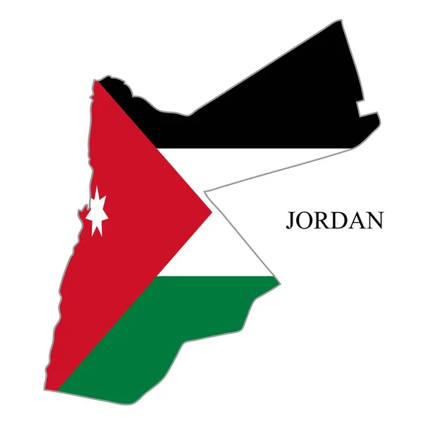 Jordânia Mapa Ilustração Vetorial Economia Global País Famoso Médio Oriente — Vetor de Stock