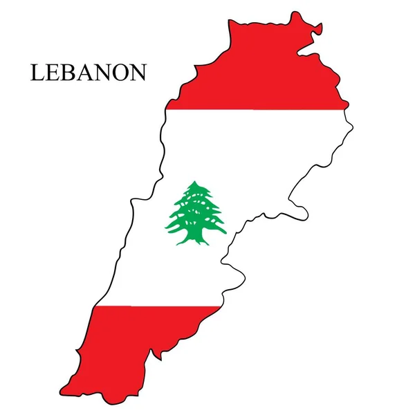 Libanon Karta Vektor Illustration Den Globala Ekonomin Berömt Land Mellanöstern — Stock vektor