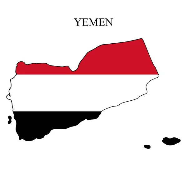 Yemen Mapa Vector Ilustración Economía Global País Famoso Medio Oriente — Vector de stock