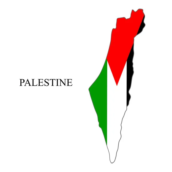 パレスチナ地図ベクトル図 世界経済 有名な国 中東だ 西アジア — ストックベクタ