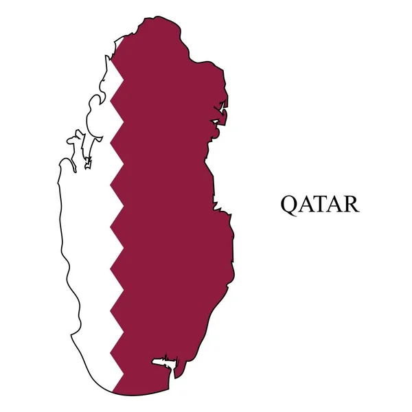 カタール地図ベクトル図 世界経済 有名な国 中東だ 西アジア — ストックベクタ