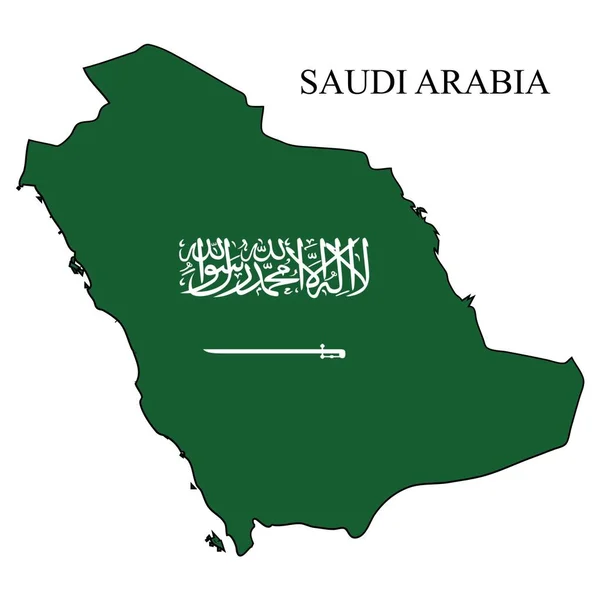 Saudiarabien Karta Vektor Illustration Den Globala Ekonomin Berömt Land Mellanöstern — Stock vektor