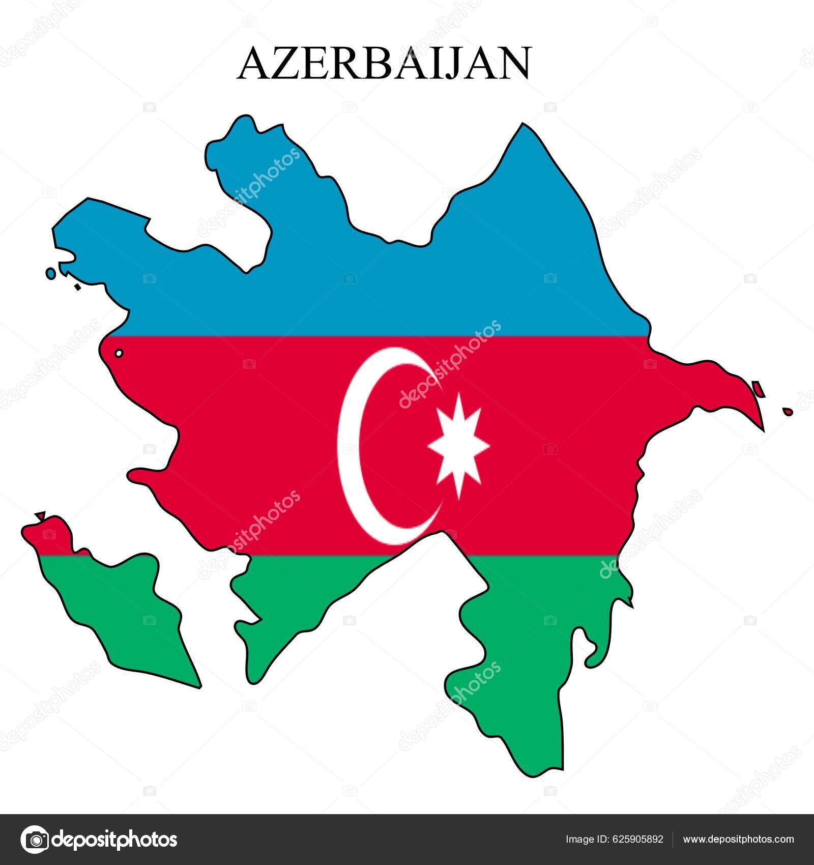 Azerbaijan Map Vector Illustration Global Economy Famous Country