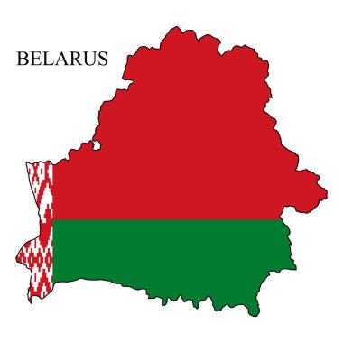 Belarus haritası vektör çizimi. Küresel ekonomi Ünlü bir ülke. Doğu Avrupa. Avrupa.