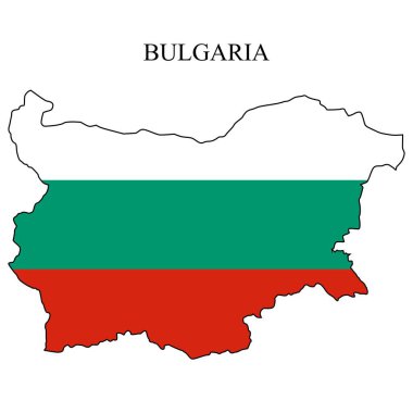 Bulgaristan harita vektör illüstrasyonu. Küresel ekonomi Ünlü bir ülke. Doğu Avrupa. Avrupa.