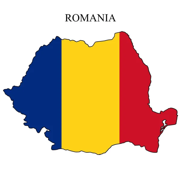 Románia Térkép Vektor Illusztráció Globális Gazdaság Híres Ország Kelet Európa — Stock Vector