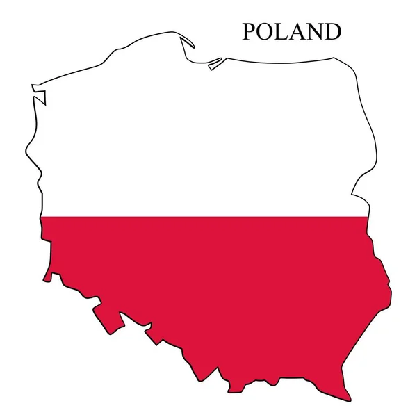 Polska Mapa Wektor Ilustracji Globalna Gospodarka Słynny Kraj Wschodnia Europa — Wektor stockowy