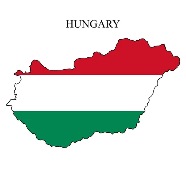 Magyarország Térkép Vektor Illusztráció Globális Gazdaság Híres Ország Kelet Európa — Stock Vector