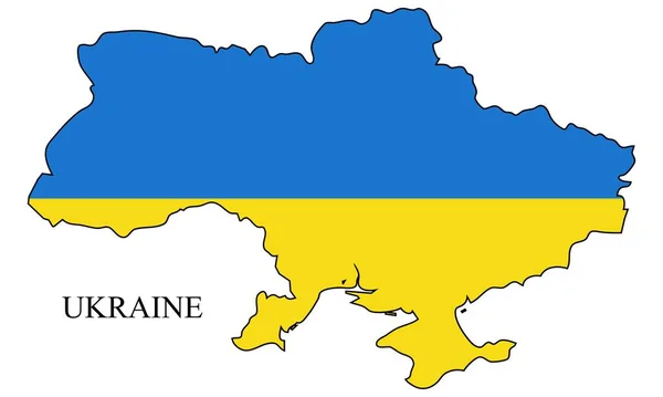 Ucrania Mapa Vector Ilustración Economía Global País Famoso Europa Del — Vector de stock