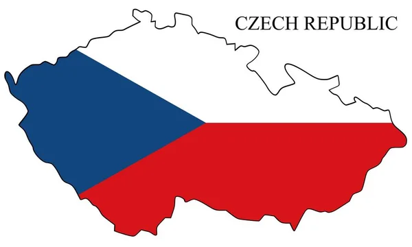 チェコ共和国地図ベクトル図 世界経済 有名な国 東ヨーロッパ ヨーロッパ — ストックベクタ