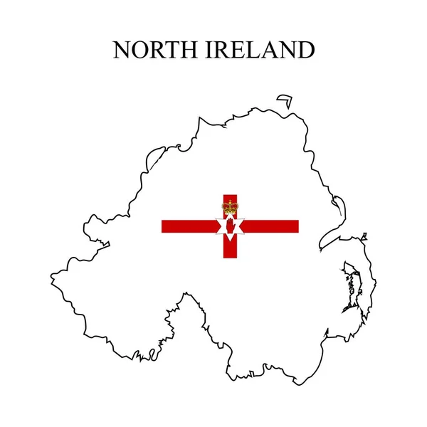 Irlanda Del Norte Mapa Vector Ilustración Economía Global País Famoso — Vector de stock