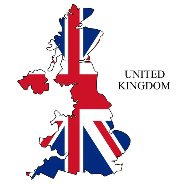 Illustration Des Kartenvektors Großbritannien Weltwirtschaft Bekanntes Land Nordeuropa Europa — Stockvektor