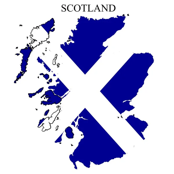 Schottland Kartenvektorillustration Weltwirtschaft Bekanntes Land Nordeuropa Europa Region Großbritannien — Stockvektor