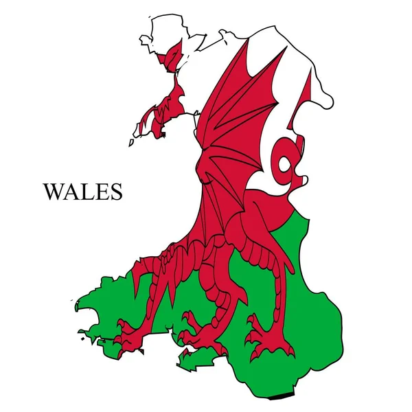 Wales Kartenvektorillustration Weltwirtschaft Bekanntes Land Nordeuropa Europa Region Großbritannien — Stockvektor