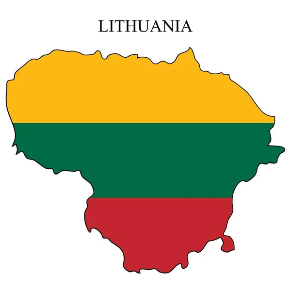 Ilustracja Wektora Mapy Litwy Globalna Gospodarka Słynny Kraj Północna Europa — Wektor stockowy