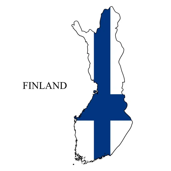 Finlandia Mappa Vettoriale Illustrazione Economia Globale Paese Famoso Nord Europa — Vettoriale Stock