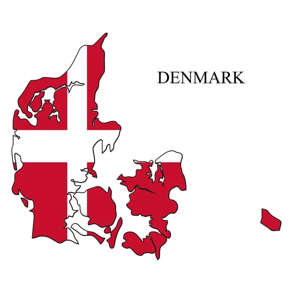 Danimarca Mappa Vettoriale Illustrazione Economia Globale Paese Famoso Nord Europa — Vettoriale Stock
