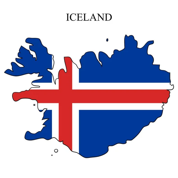 Εικονογράφηση Διανύσματος Χάρτη Ισλανδίας Παγκόσμια Οικονομία Διάσημη Χώρα Βόρεια Ευρώπη — Διανυσματικό Αρχείο