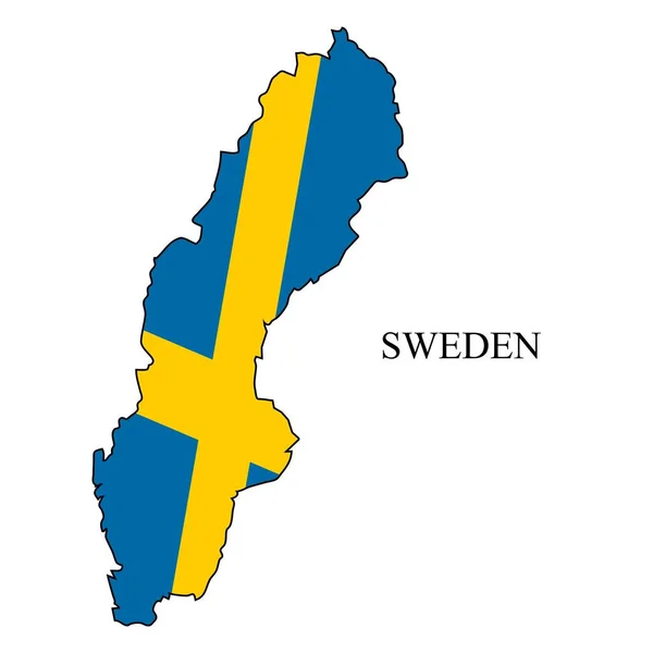 Svezia Mappa Vettoriale Illustrazione Economia Globale Paese Famoso Nord Europa — Vettoriale Stock