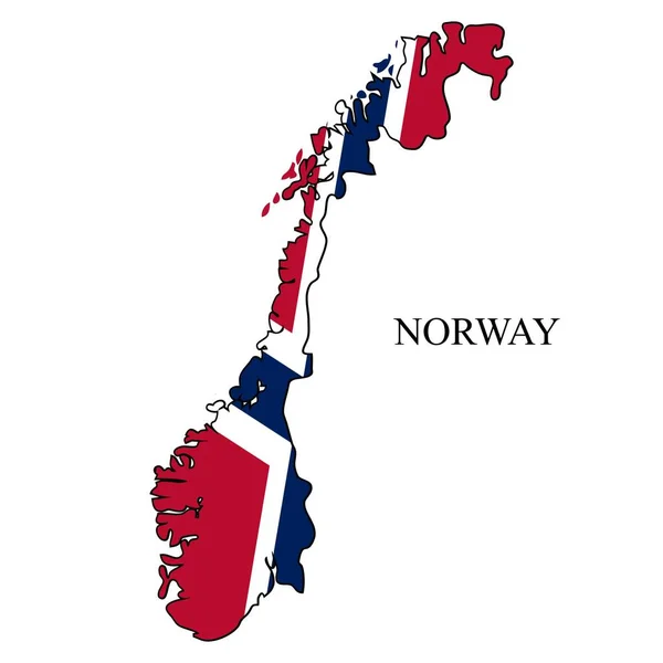 Норвезька Мапа Векторна Ілюстрація Глобальна Економіка Славетна Країна Північна Європа — стоковий вектор