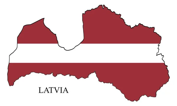 ラトビア地図ベクトル図 世界経済 有名な国 北ヨーロッパ ヨーロッパだ 北欧地域 — ストックベクタ