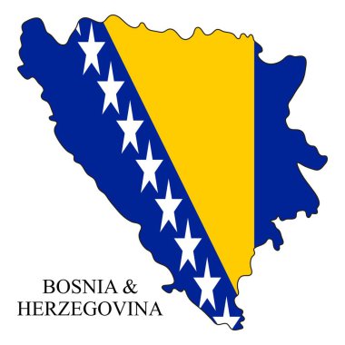 Bosna-Hersek harita vektör çizimi. Küresel ekonomi Ünlü bir ülke. Güney Avrupa. Avrupa.