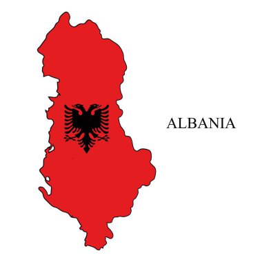 Arnavutluk harita vektör illüstrasyonu. Küresel ekonomi Ünlü bir ülke. Güney Avrupa. Avrupa.