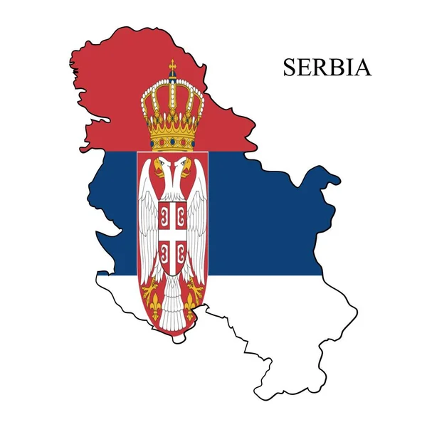 セルビア地図ベクトル図 世界経済 有名な国 南ヨーロッパ ヨーロッパ — ストックベクタ