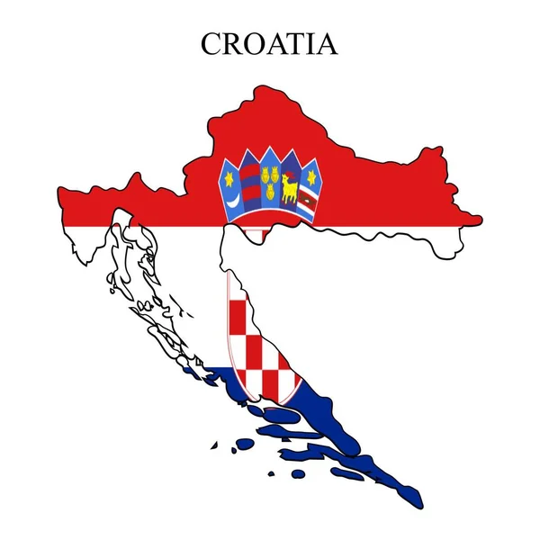 克罗地亚地图矢量图解 全球经济 著名的国家 南欧欧洲 — 图库矢量图片