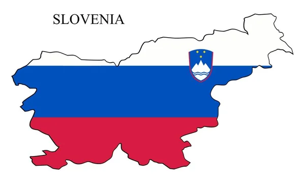 スロベニア地図ベクトル図 世界経済 有名な国 南ヨーロッパ ヨーロッパ — ストックベクタ