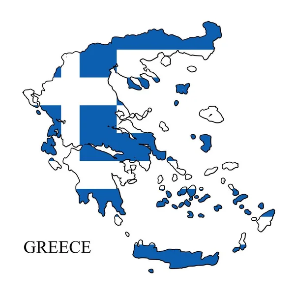 Grèce Illustration Vectorielle Carte Économie Mondiale Pays Célèbre Europe Sud — Image vectorielle