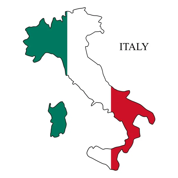 Włochy Mapa Wektor Ilustracji Globalna Gospodarka Słynny Kraj Południowa Europa — Wektor stockowy