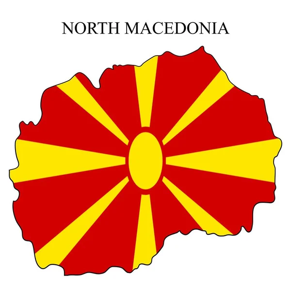 Ilustracja Wektora Mapy Północnej Macedonii Globalna Gospodarka Słynny Kraj Południowa — Wektor stockowy