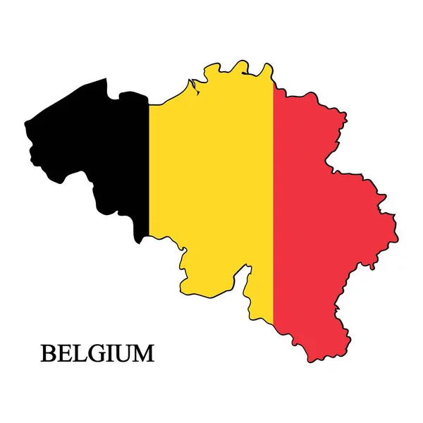 Bélgica Mapa Vector Ilustración Economía Global País Famoso Europa Occidental — Vector de stock