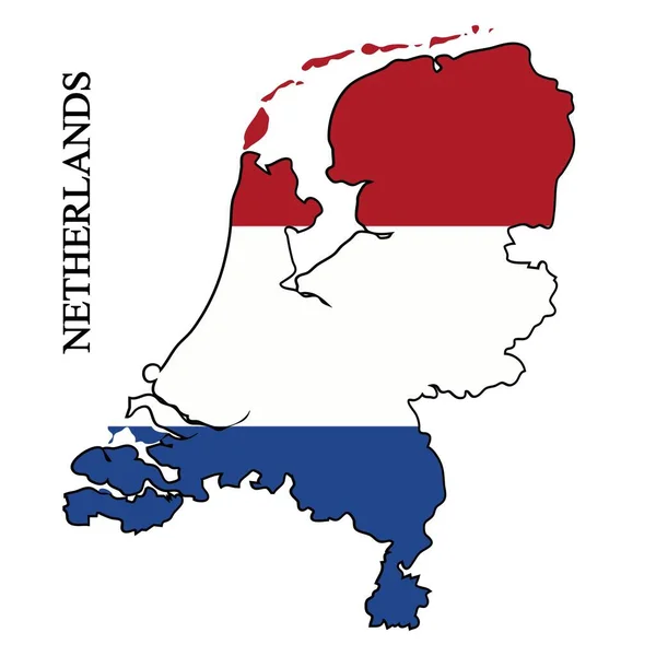 オランダ地図ベクトル図 世界経済 有名な国 西ヨーロッパ ヨーロッパ — ストックベクタ