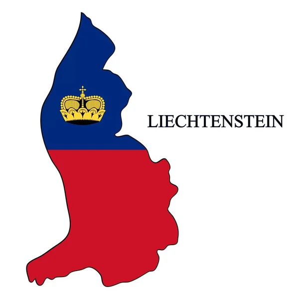 Liechtenstein Mapa Vector Ilustración Economía Global País Famoso Europa Occidental — Archivo Imágenes Vectoriales