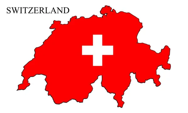 スイス地図ベクトル図 世界経済 有名な国 西ヨーロッパ ヨーロッパ — ストックベクタ