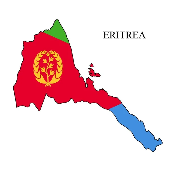 Ilustracja Wektora Mapy Erytrei Globalna Gospodarka Słynny Kraj Wschodnia Afryka — Wektor stockowy
