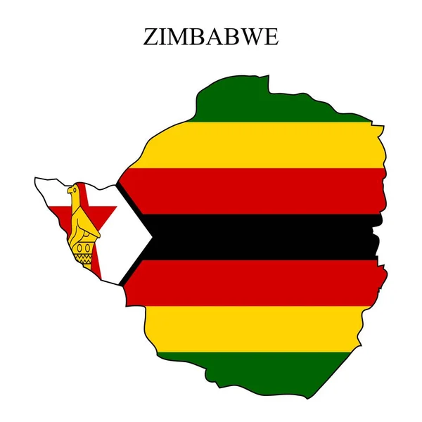 ジンバブエ地図ベクトル図 世界経済 有名な国 東アフリカ アフリカ — ストックベクタ