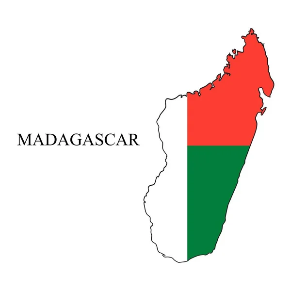 Ilustracja Wektora Mapy Madagaskaru Globalna Gospodarka Słynny Kraj Wschodnia Afryka — Wektor stockowy