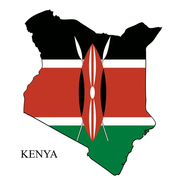 Κένυα Χάρτη Διανυσματική Απεικόνιση Παγκόσμια Οικονομία Διάσημη Χώρα Ανατολική Αφρική — Διανυσματικό Αρχείο