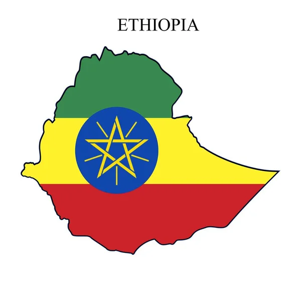 Etiópia Mapa Ilustração Vetorial Economia Global País Famoso África Oriental —  Vetores de Stock