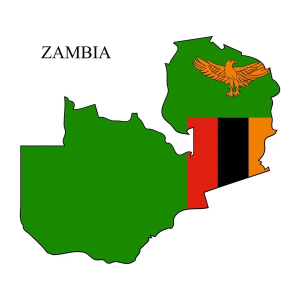 Ζάμπια Χάρτη Διανυσματική Απεικόνιση Παγκόσμια Οικονομία Διάσημη Χώρα Ανατολική Αφρική — Διανυσματικό Αρχείο
