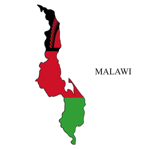 マラウィ地図ベクトル図 世界経済 有名な国 東アフリカ アフリカ — ストックベクタ