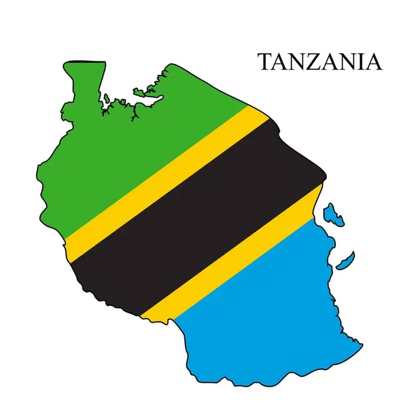Τανζανία Χάρτη Διανυσματική Απεικόνιση Παγκόσμια Οικονομία Διάσημη Χώρα Ανατολική Αφρική — Διανυσματικό Αρχείο