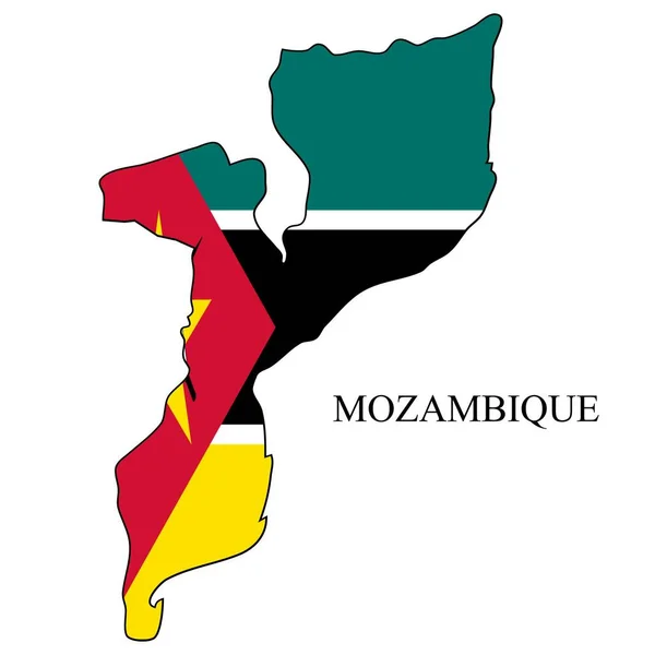 Μοζαμβίκη Χάρτη Διανυσματική Απεικόνιση Παγκόσμια Οικονομία Διάσημη Χώρα Ανατολική Αφρική — Διανυσματικό Αρχείο