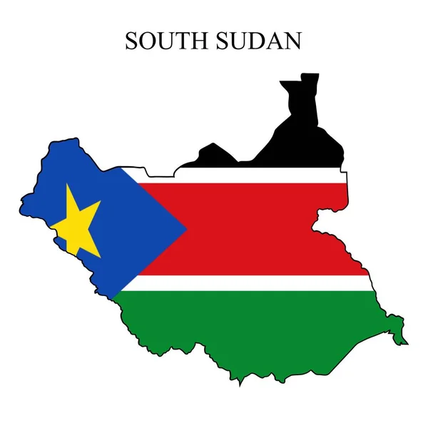 Mapa Sudão Sul Ilustração Vetorial Economia Global País Famoso África —  Vetores de Stock
