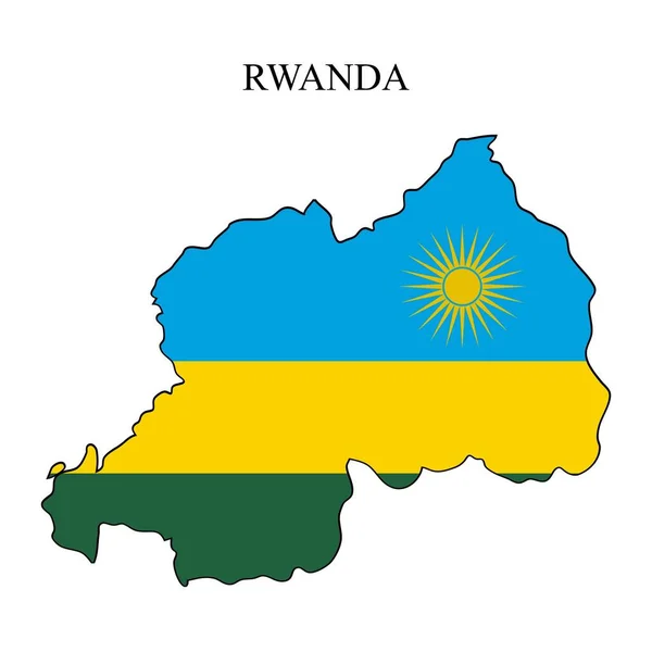 Ρουάντα Χάρτη Διανυσματική Απεικόνιση Παγκόσμια Οικονομία Διάσημη Χώρα Ανατολική Αφρική — Διανυσματικό Αρχείο